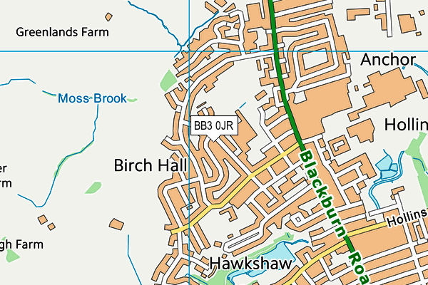 BB3 0JR map - OS VectorMap District (Ordnance Survey)