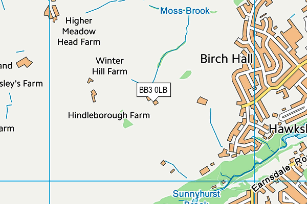 Darwen Golf Club map (BB3 0LB) - OS VectorMap District (Ordnance Survey)
