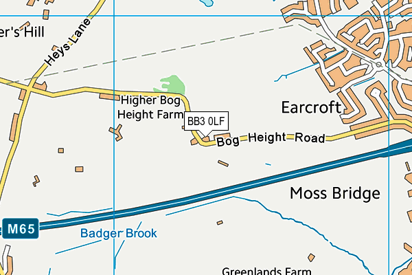 BB3 0LF map - OS VectorMap District (Ordnance Survey)