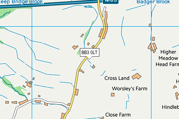 BB3 0LT map - OS VectorMap District (Ordnance Survey)