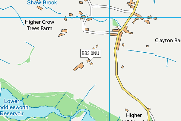BB3 0NU map - OS VectorMap District (Ordnance Survey)