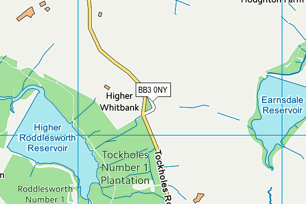 BB3 0NY map - OS VectorMap District (Ordnance Survey)