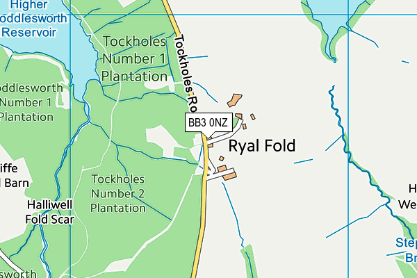 BB3 0NZ map - OS VectorMap District (Ordnance Survey)