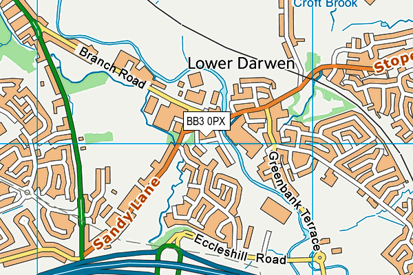 BB3 0PX map - OS VectorMap District (Ordnance Survey)