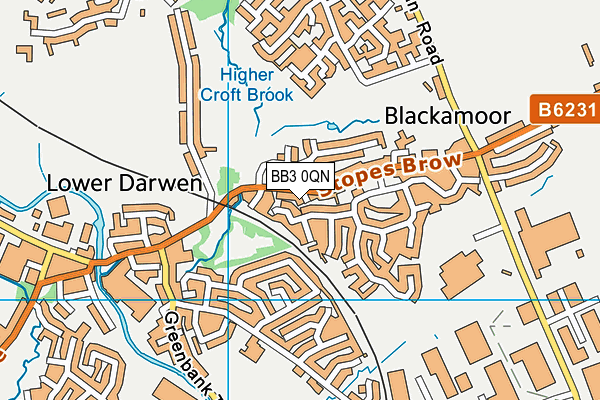 BB3 0QN map - OS VectorMap District (Ordnance Survey)