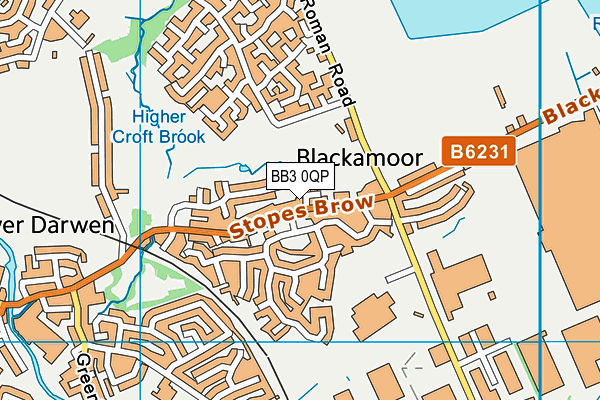 BB3 0QP map - OS VectorMap District (Ordnance Survey)