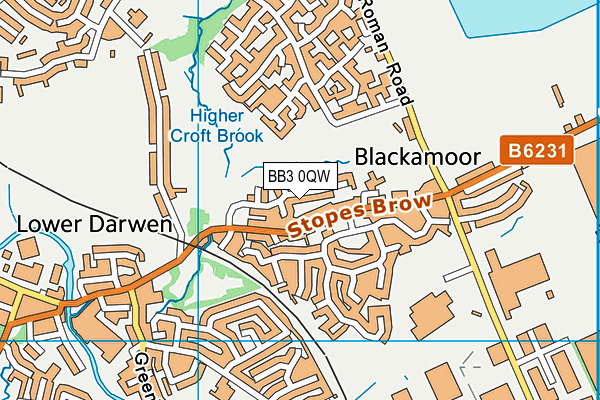 BB3 0QW map - OS VectorMap District (Ordnance Survey)