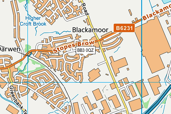 BB3 0QZ map - OS VectorMap District (Ordnance Survey)