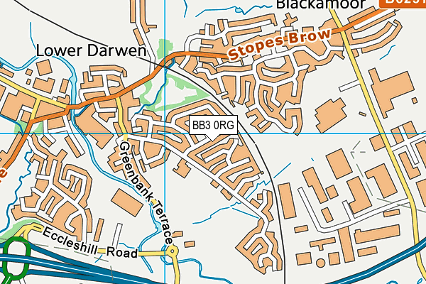 BB3 0RG map - OS VectorMap District (Ordnance Survey)