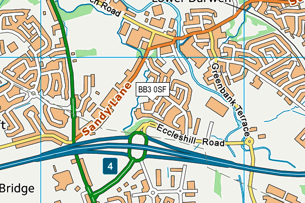 BB3 0SF map - OS VectorMap District (Ordnance Survey)