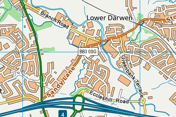 BB3 0SG map - OS VectorMap District (Ordnance Survey)