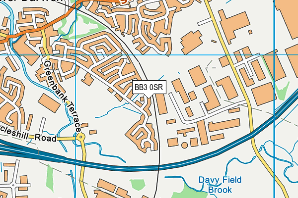BB3 0SR map - OS VectorMap District (Ordnance Survey)