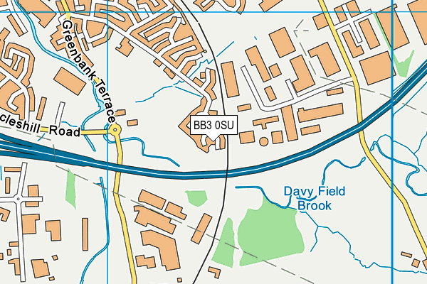 BB3 0SU map - OS VectorMap District (Ordnance Survey)