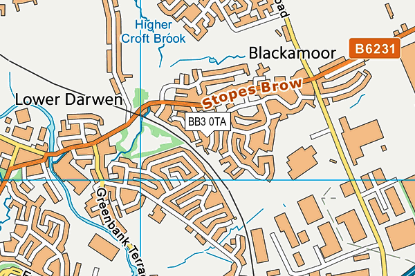 BB3 0TA map - OS VectorMap District (Ordnance Survey)