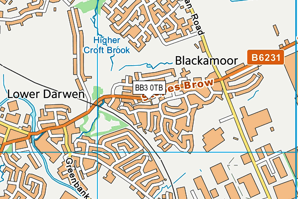 BB3 0TB map - OS VectorMap District (Ordnance Survey)