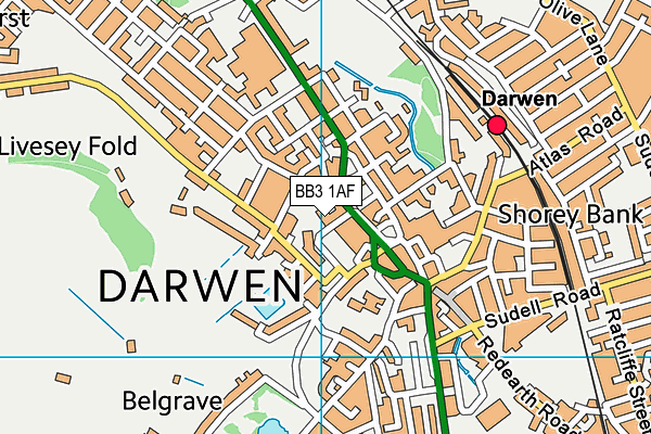 Darwen Aldridge Enterprise Studio map (BB3 1AF) - OS VectorMap District (Ordnance Survey)
