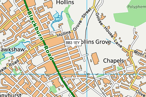 BB3 1EY map - OS VectorMap District (Ordnance Survey)