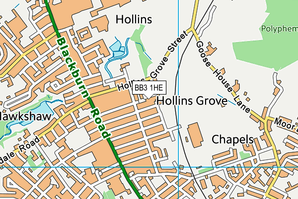 BB3 1HE map - OS VectorMap District (Ordnance Survey)