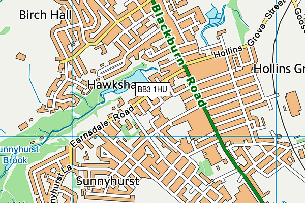 BB3 1HU map - OS VectorMap District (Ordnance Survey)