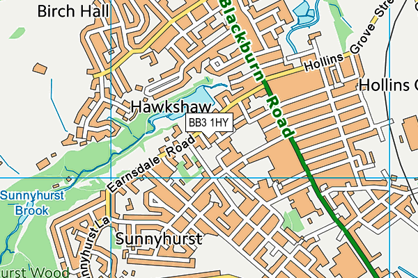 BB3 1HY map - OS VectorMap District (Ordnance Survey)