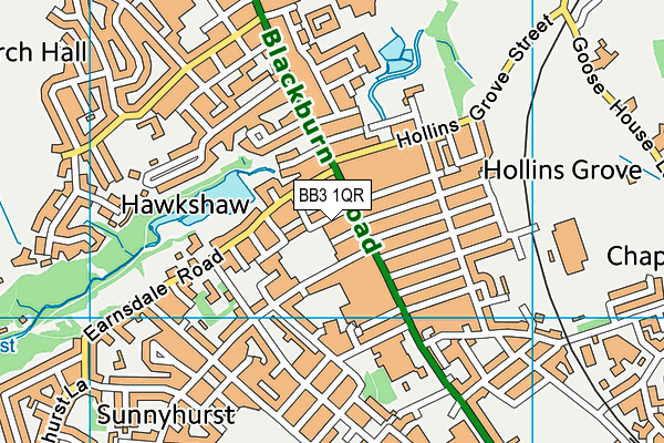 BB3 1QR map - OS VectorMap District (Ordnance Survey)