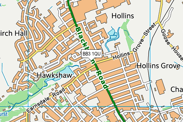 BB3 1QU map - OS VectorMap District (Ordnance Survey)