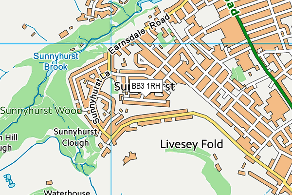 BB3 1RH map - OS VectorMap District (Ordnance Survey)