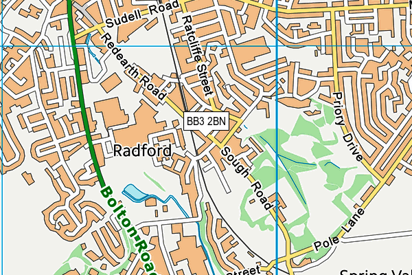 BB3 2BN map - OS VectorMap District (Ordnance Survey)