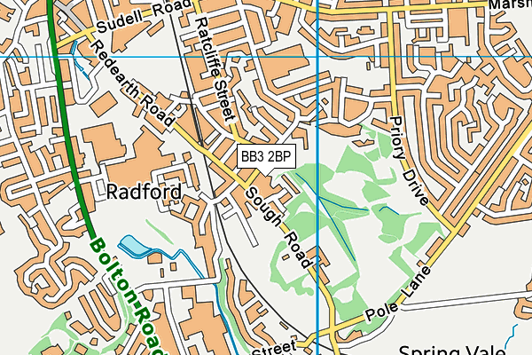 BB3 2BP map - OS VectorMap District (Ordnance Survey)