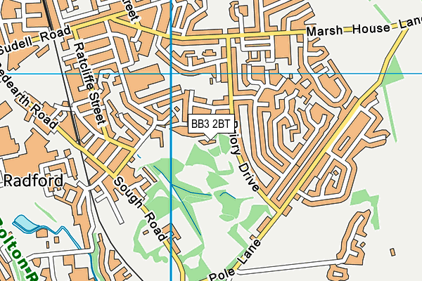 BB3 2BT map - OS VectorMap District (Ordnance Survey)