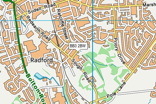 Darwen St Peter's Church of England Primary School map (BB3 2BW) - OS VectorMap District (Ordnance Survey)