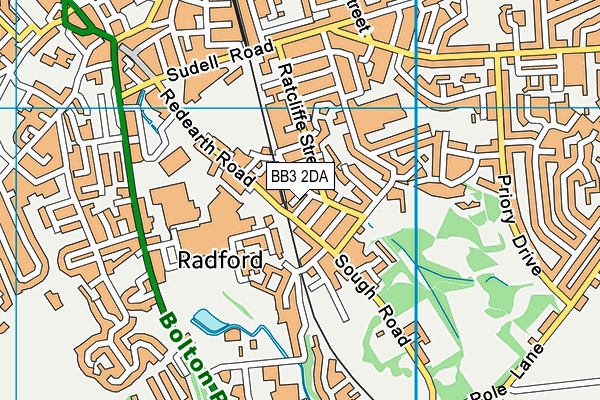 BB3 2DA map - OS VectorMap District (Ordnance Survey)