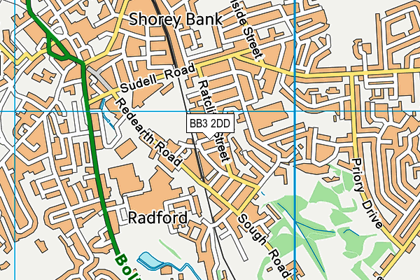 BB3 2DD map - OS VectorMap District (Ordnance Survey)