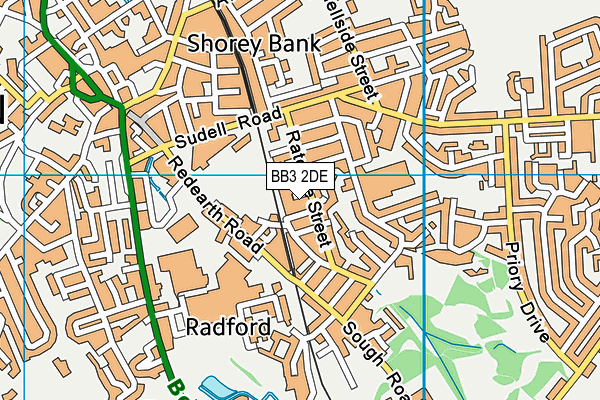 BB3 2DE map - OS VectorMap District (Ordnance Survey)
