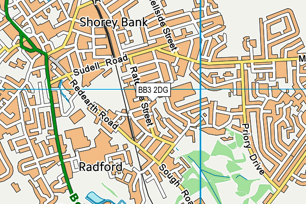 BB3 2DG map - OS VectorMap District (Ordnance Survey)