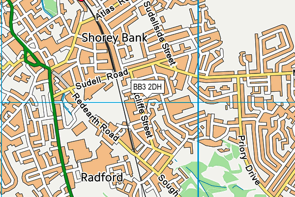 BB3 2DH map - OS VectorMap District (Ordnance Survey)