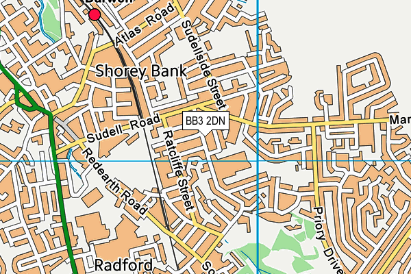 BB3 2DN map - OS VectorMap District (Ordnance Survey)