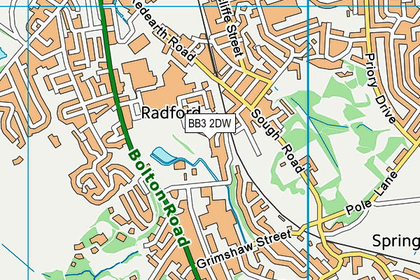 BB3 2DW map - OS VectorMap District (Ordnance Survey)