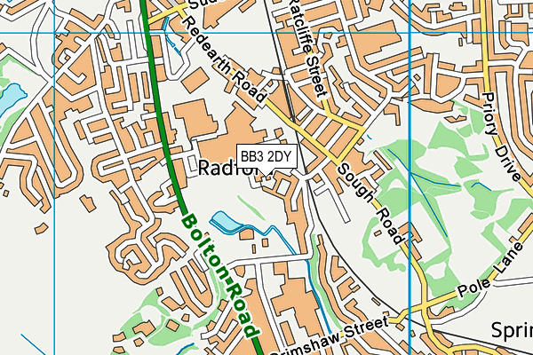 BB3 2DY map - OS VectorMap District (Ordnance Survey)