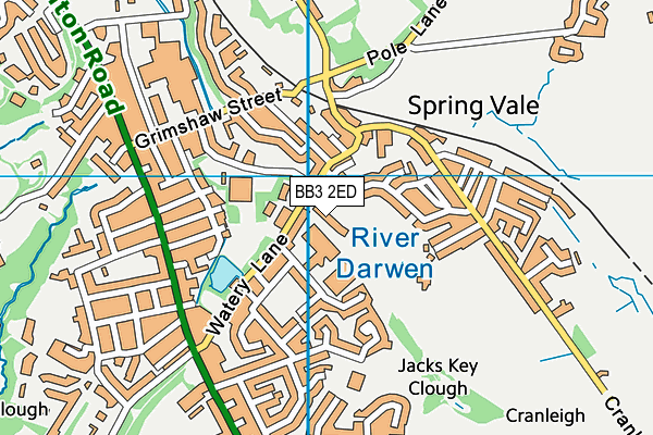 BB3 2ED map - OS VectorMap District (Ordnance Survey)