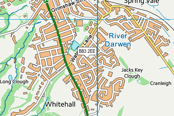 BB3 2EE map - OS VectorMap District (Ordnance Survey)