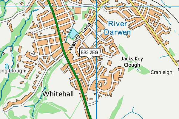 BB3 2EG map - OS VectorMap District (Ordnance Survey)