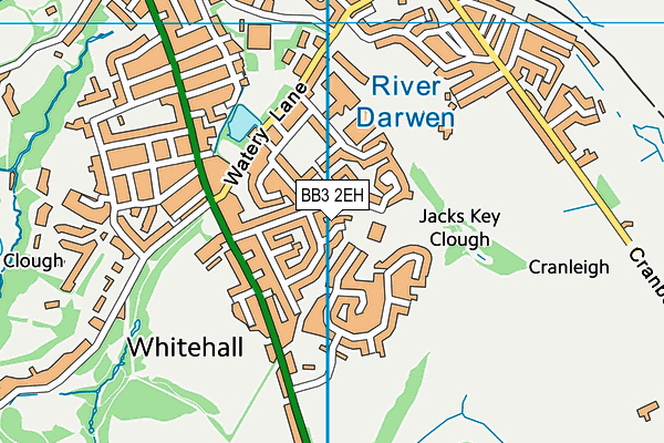 BB3 2EH map - OS VectorMap District (Ordnance Survey)