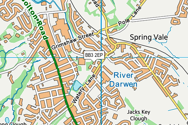 BB3 2EP map - OS VectorMap District (Ordnance Survey)