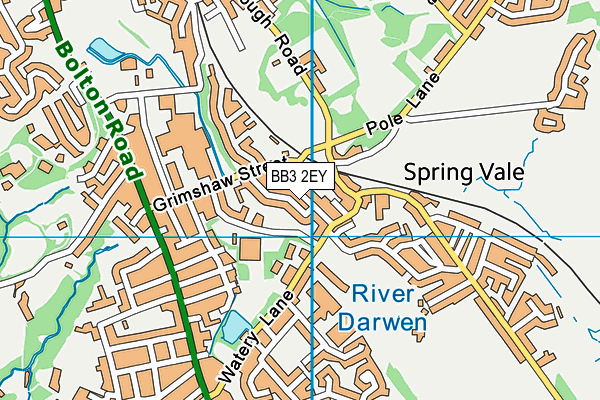 BB3 2EY map - OS VectorMap District (Ordnance Survey)