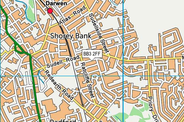 BB3 2FF map - OS VectorMap District (Ordnance Survey)