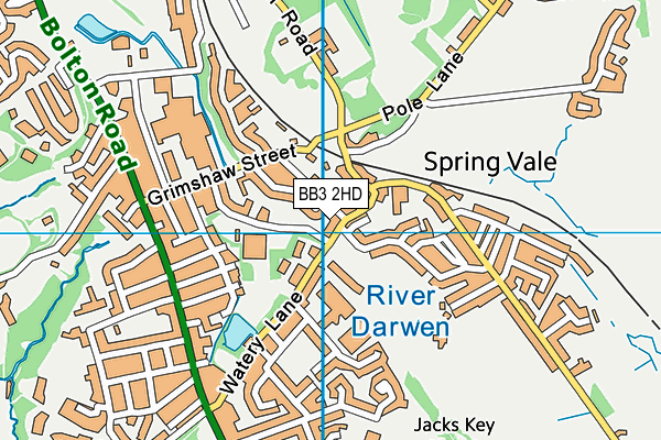 BB3 2HD map - OS VectorMap District (Ordnance Survey)