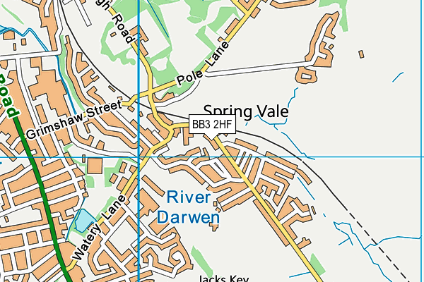 BB3 2HF map - OS VectorMap District (Ordnance Survey)