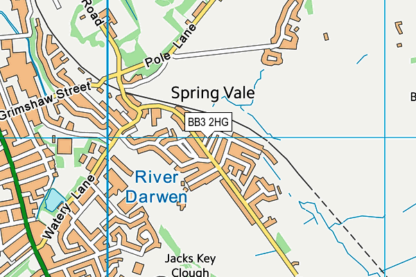 BB3 2HG map - OS VectorMap District (Ordnance Survey)