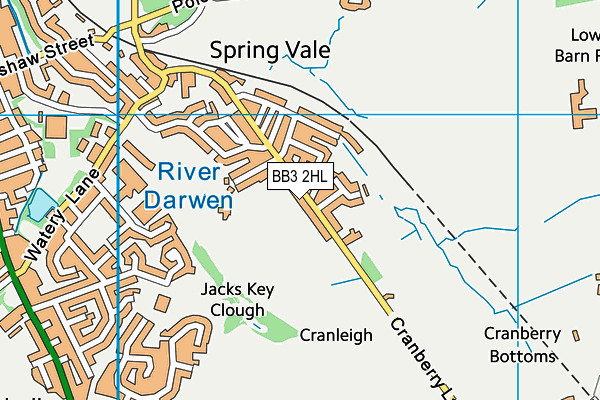 BB3 2HL map - OS VectorMap District (Ordnance Survey)